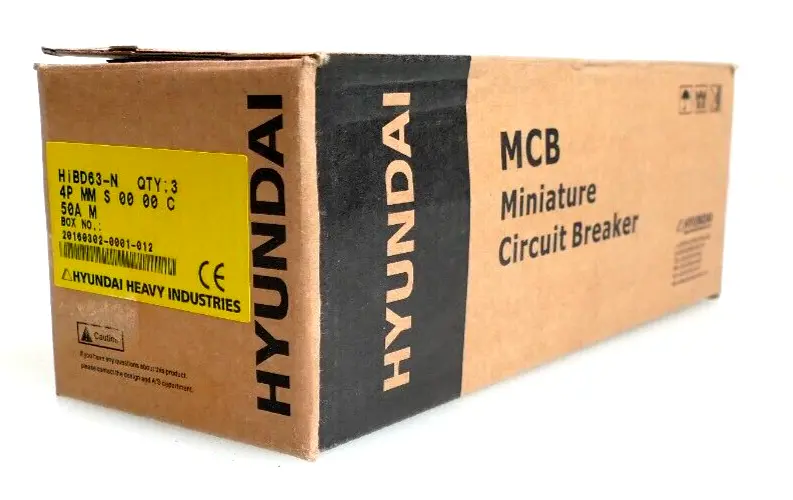 Produktfoto 1 von 3x Hyundai HiBD63-N Miniature Circuit Breaker 4P MM S 00 00 C | 50A M