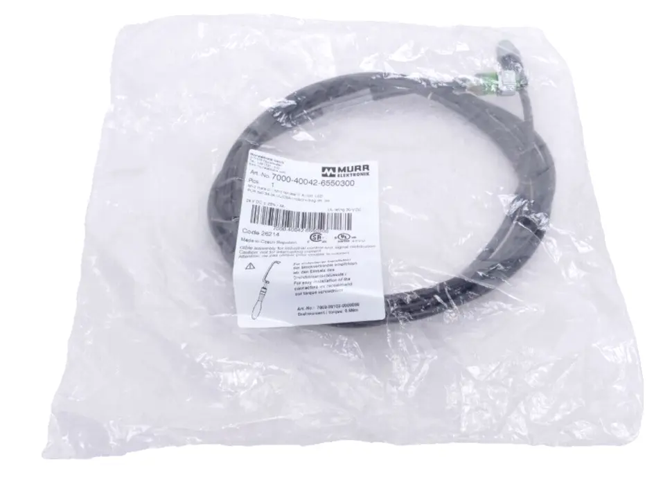 Produktfoto 1 von Murr Elektronik M12 St. 0° / M12 Bu. 0° A-kod. LED 3m | 7000-40042-6550300