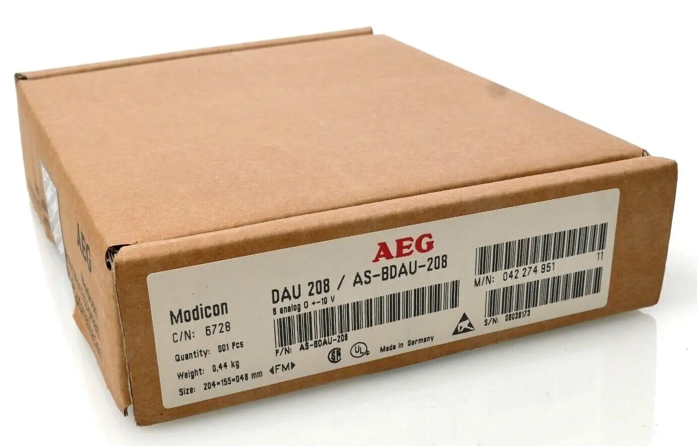 Produktfoto 1 von AEG Modicon DAU208 Analoges Ausgangsmodul | AS-BDAU-208