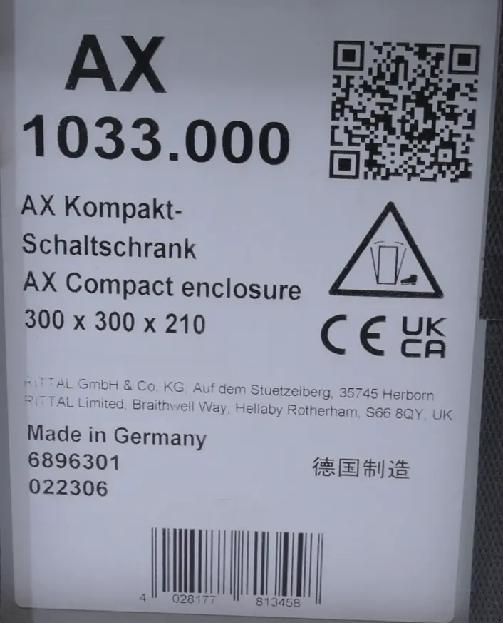 Produktfoto 1 von Rittal AX Kompakt-Schaltschrank 300x300x210mm | AX 1033.000