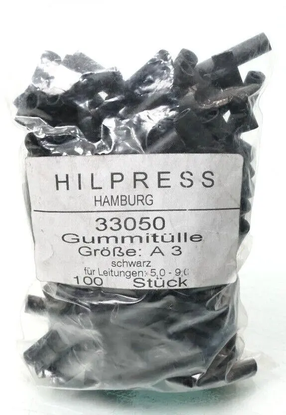 Produktfoto 1 von 100x Hilpress 33050 Gummitülle schwarz | Größe: A3 | Für Leitungen: 5-9mm