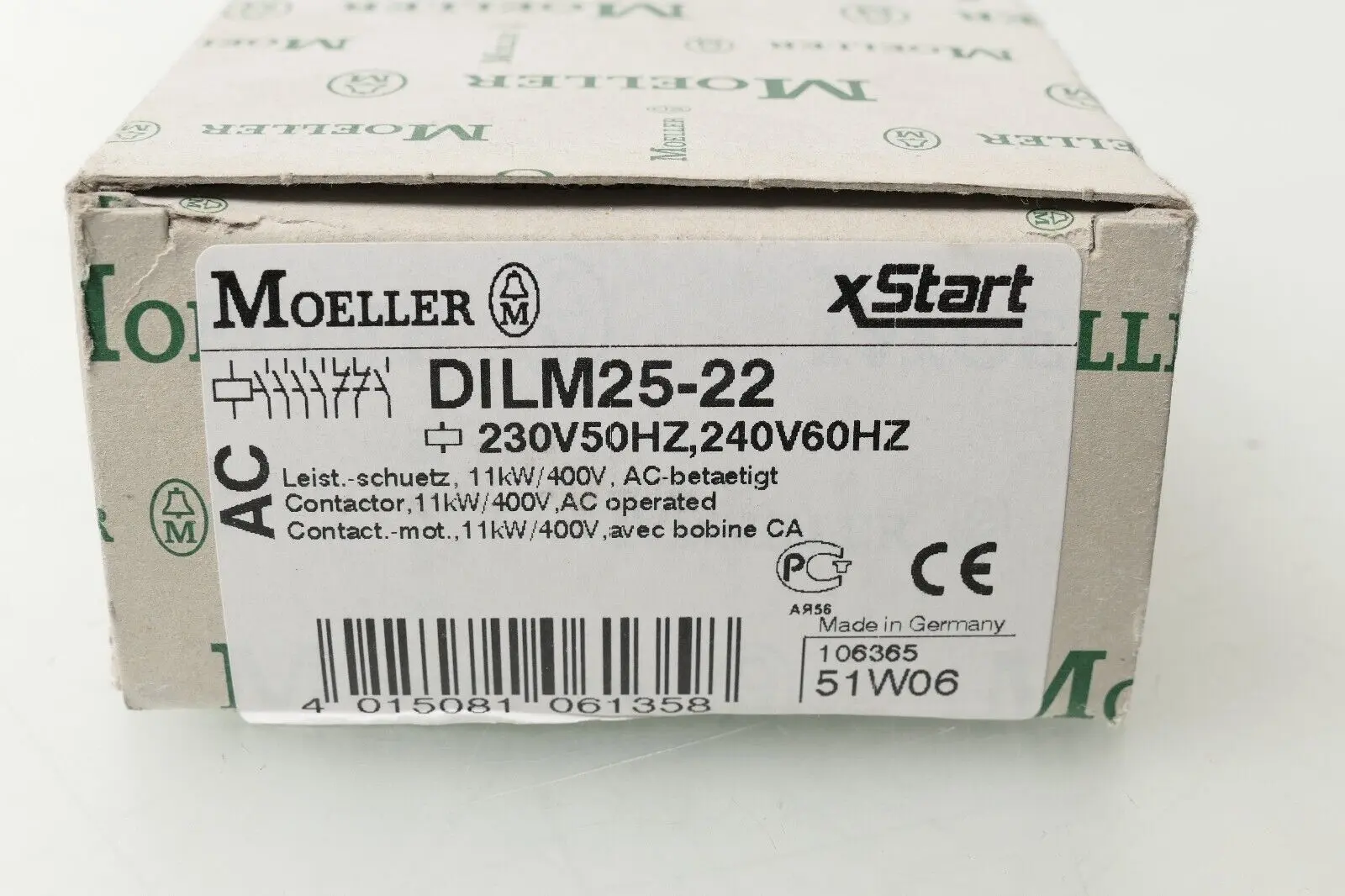 Produktfoto 1 von Moeller xStart Leistungsschütz DILM25-22 | 230V50HZ 240V60HZ | 106365