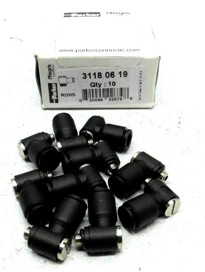 Produktfoto 1 von 10x Parker Legris Winkelschwenkverschraubung  M5x0,8 6mm 3118 06 19 | 31180619