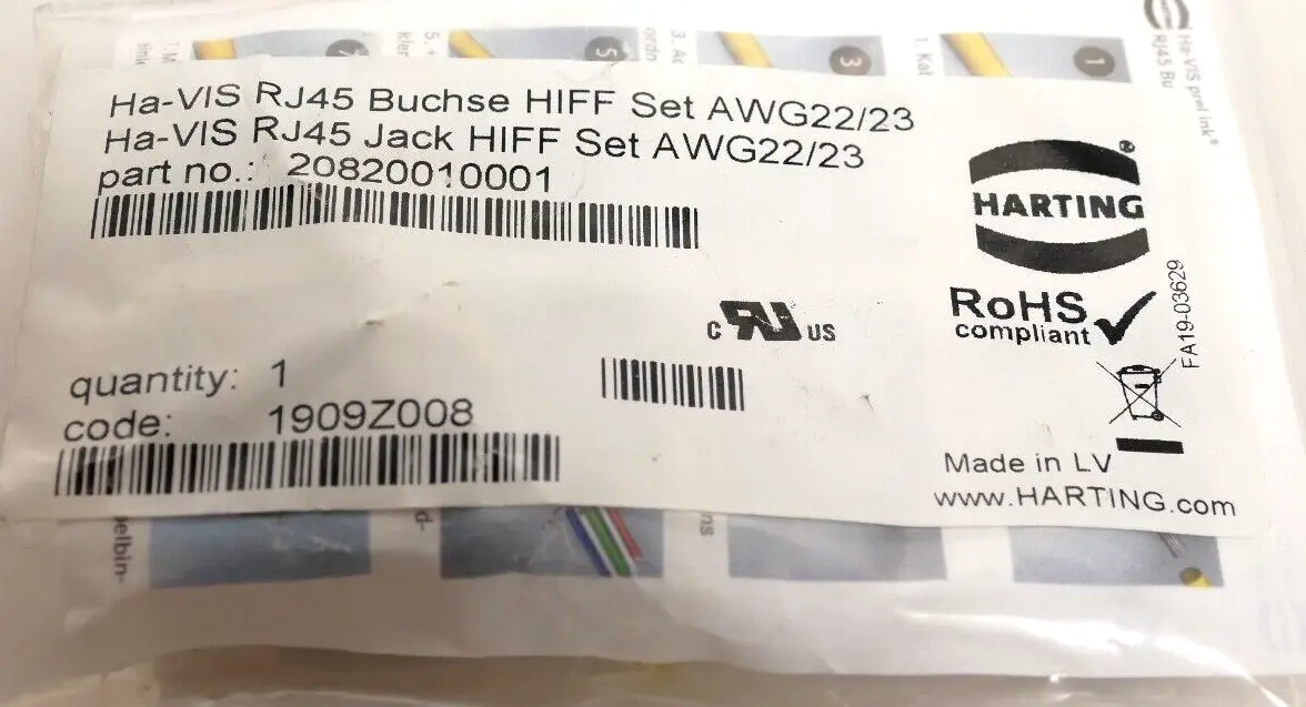 Produktfoto 1 von Harting Buchse HIFF Set AWG22/23 Ha-VIS RJ45 | 20820010001