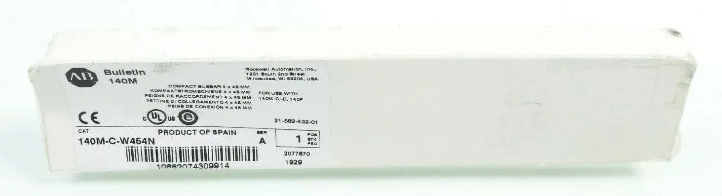 Produktfoto 1 von Allen-Bradley Kompaktstromschiene 4 x 45mm Bulletin 140M | Ser. A | 140M-C-W45N
