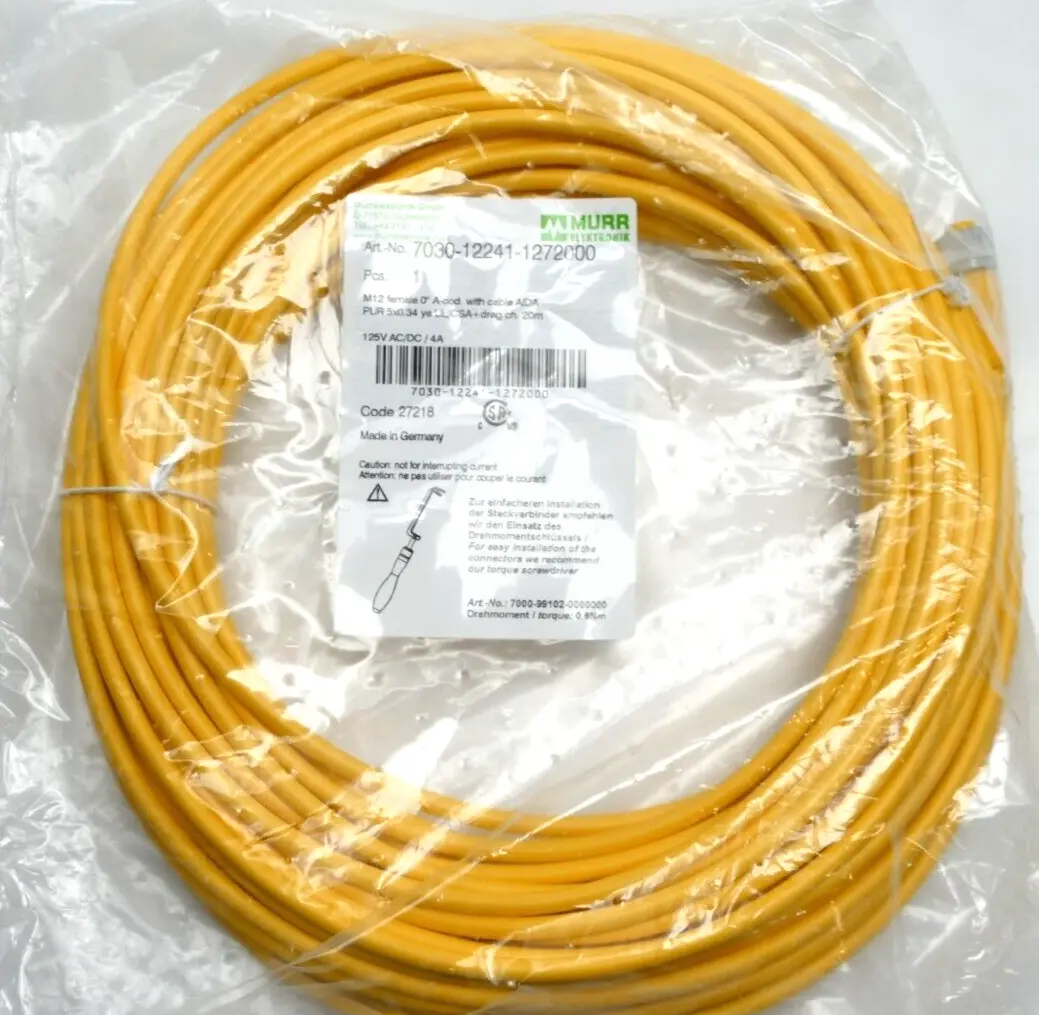 Produktfoto 1 von Murr Elektronik M12 Bu. 0° A-kod. freies Ltg-ende AIDA 20m | 7030-12241-1272000