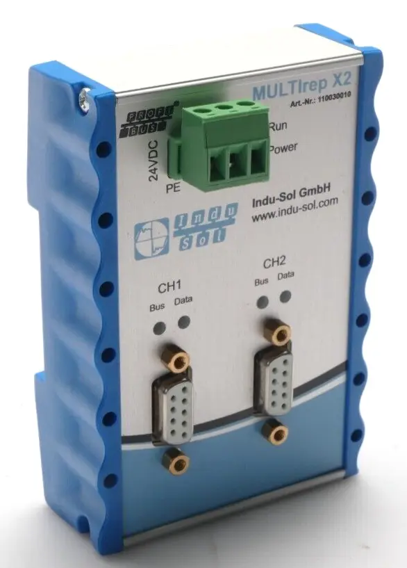 Produktfoto 1 von Indu-Sol PROFIBUS Repeater MULTIrep X2 | 110030010