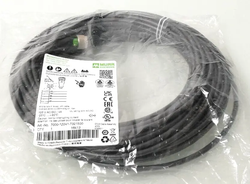 Produktfoto 1 von MURR Elektronik M12 Bu. 0° A-kod. freies Ltg-ende Kabel 15m | 7000-12241-7321500