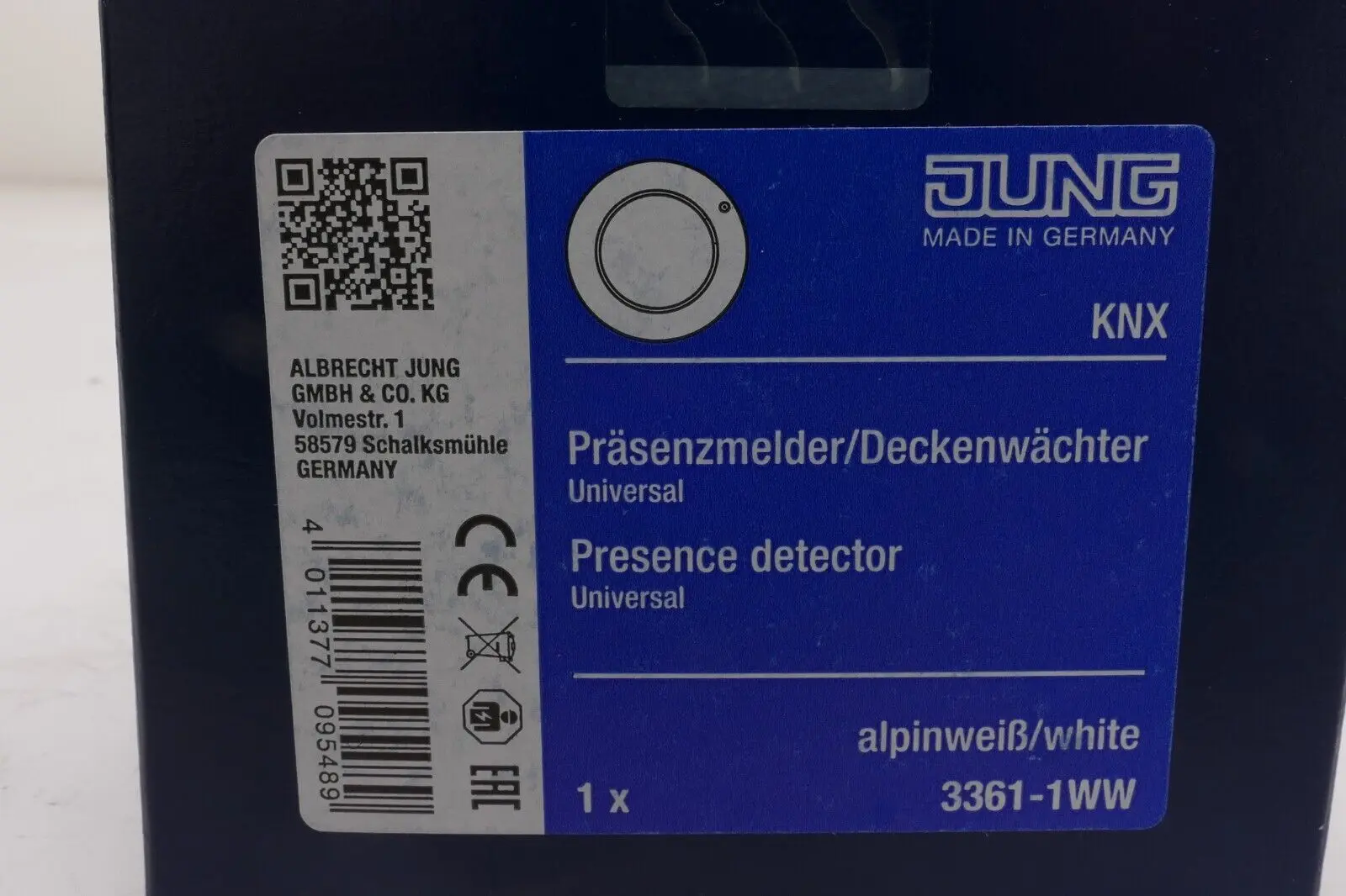 Produktfoto 1 von Jung KNX Präsenzmelder / Deckenwächter Universal alpinweiß | 3361-1WW