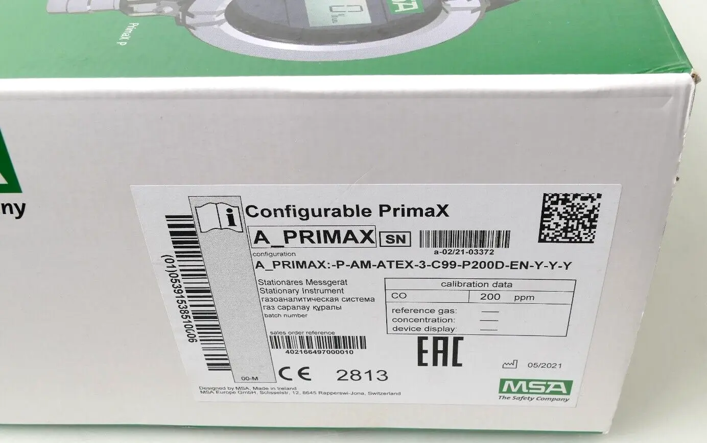 Produktfoto 1 von MSA PrimaX Stationäres Messgerät A_PRIMAX:-P-AM-ATEX-3-C99-P200D-EN-Y-Y-Y