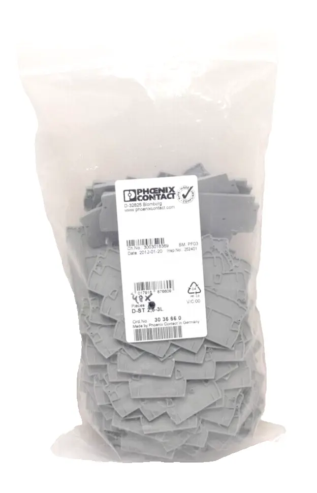48x Phoenix Contact Abschlussdeckel 30 36 66 0 | D-ST 2,5-3L | 3036660