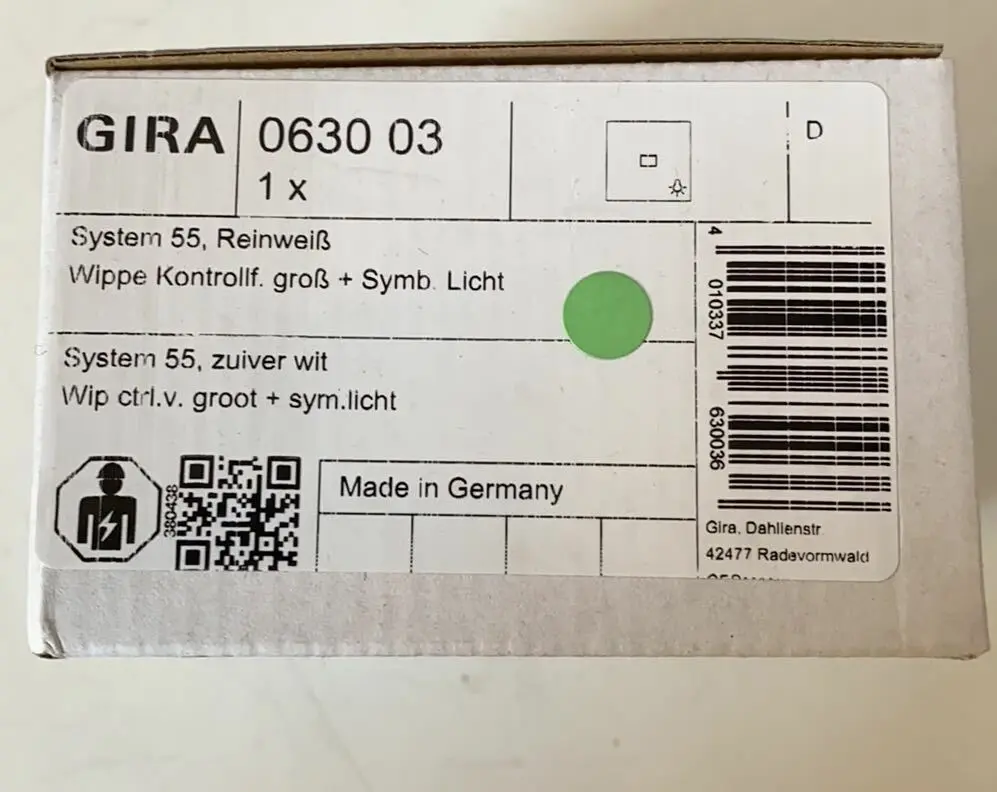 Gira System 55 Wippe mit Symbol Licht reinweiss glänzend | 063003