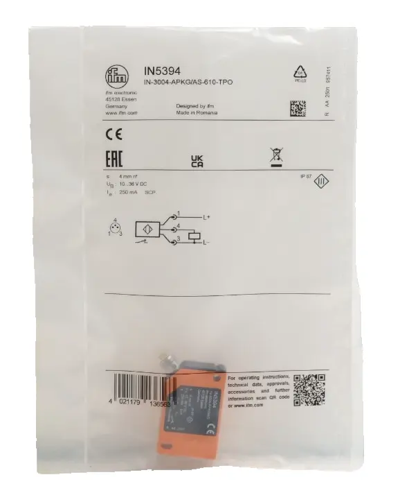 Produktfoto 1 von Ifm Electronic Induktiver Sensor IN-3004-APKG/AS-610-TPO | IN5394