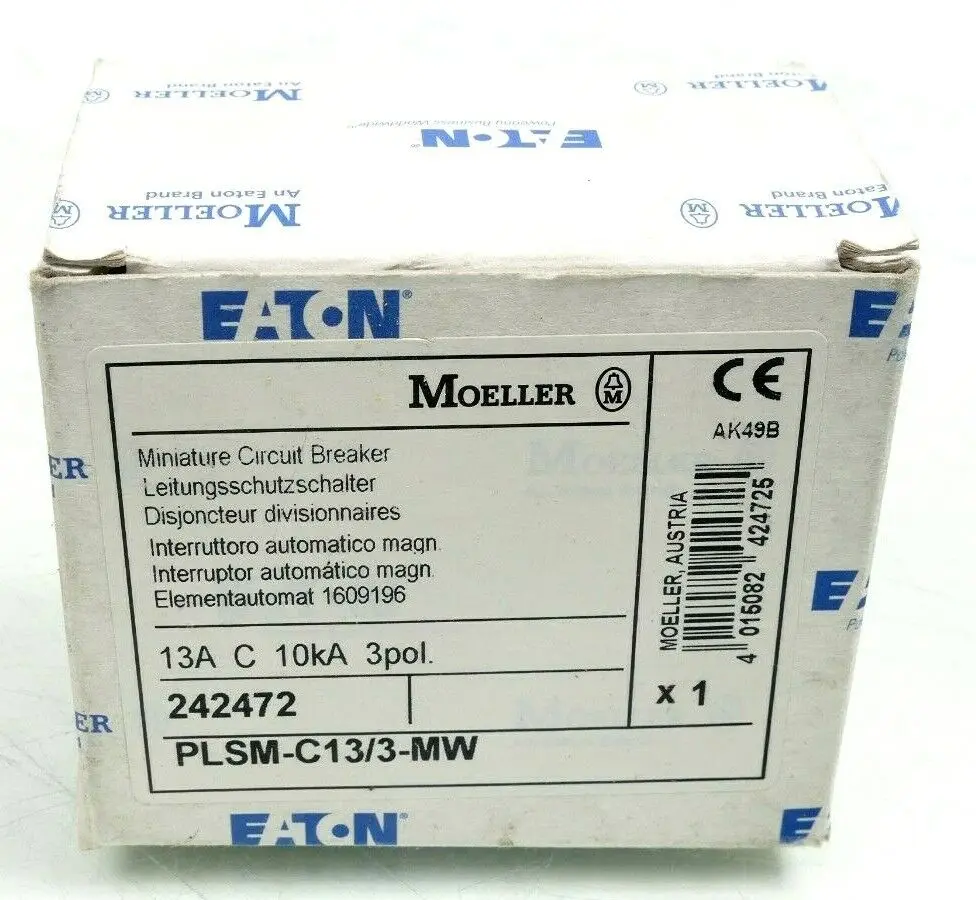 Produktfoto 1 von Eaton Moeller Leitungsschutzschalter 13A C 10kA 3pol. | PLSM-C13/3-MW | 242472