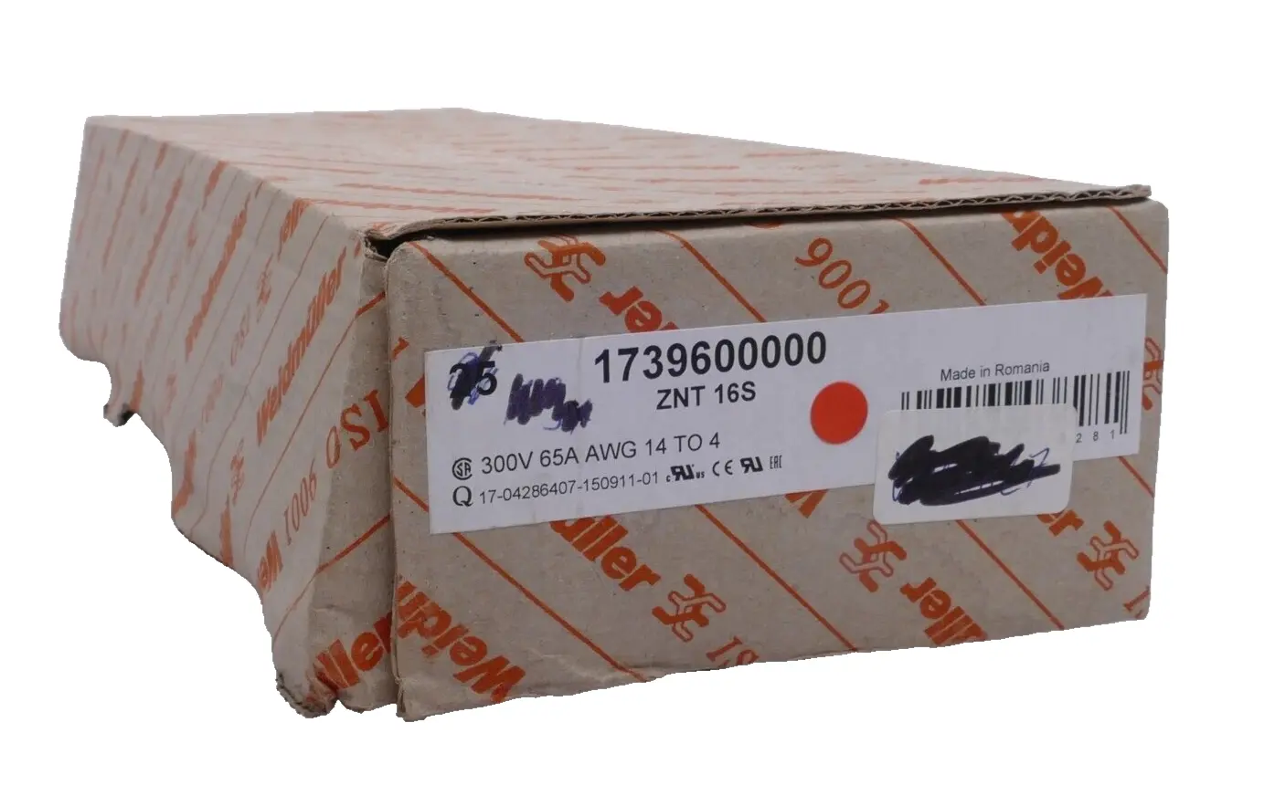 Produktfoto 1 von 17x Weidmüller ZNT 16 S Reihenklemme 400V 16mm² | 1739600000