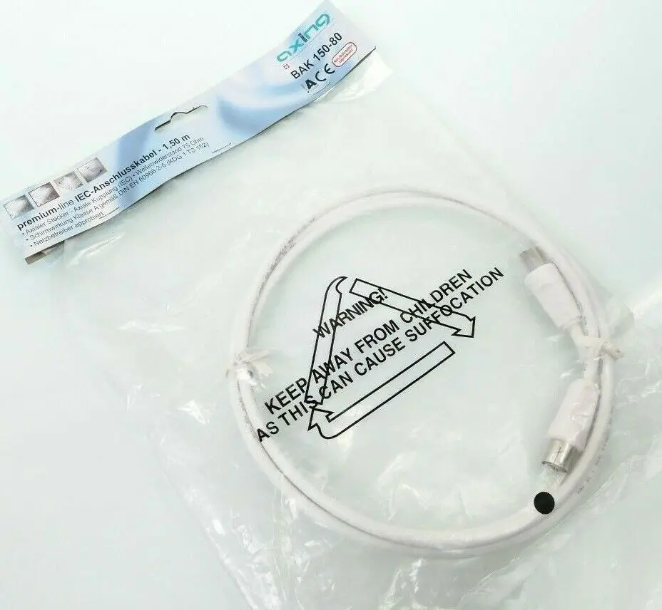 Produktfoto 1 von AXING Axialer Stecker Premium-line IEC-Anschlusskabel 1,50m | BAK150-80