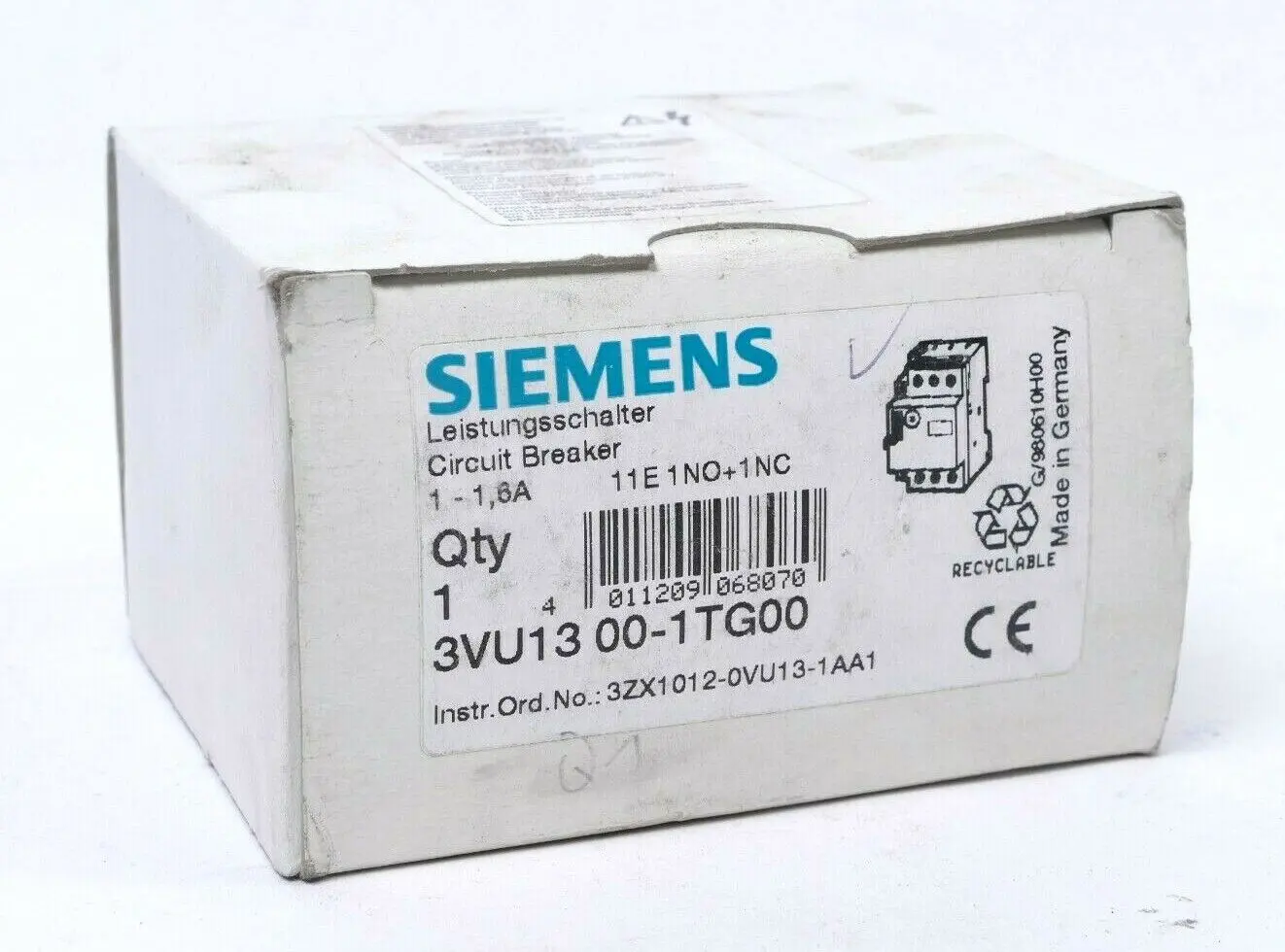Produktfoto 1 von Siemens Leistungsschalter 3VU13 00-1TG00 | 3VU1300-1TG00