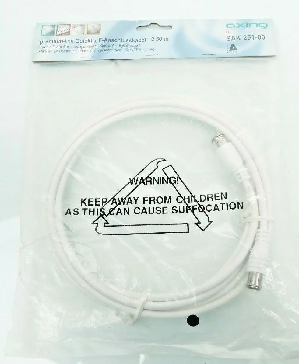 Axing premium-line Quickfix F-Anschlusskabel 2.50m Klasse A | SAK251-00