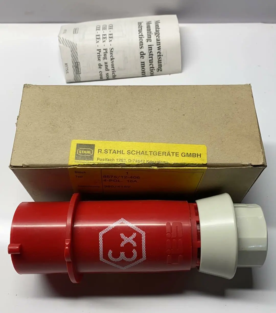 Produktfoto 1 von R. Stahl Schaltgeräte CEE Stecker 4-polig 16A 380V | 8575-12-406