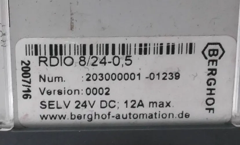 Produktfoto 1 von Berghof Automation RDIO 8/24-0,5 | V:0002 | 203000001-01239