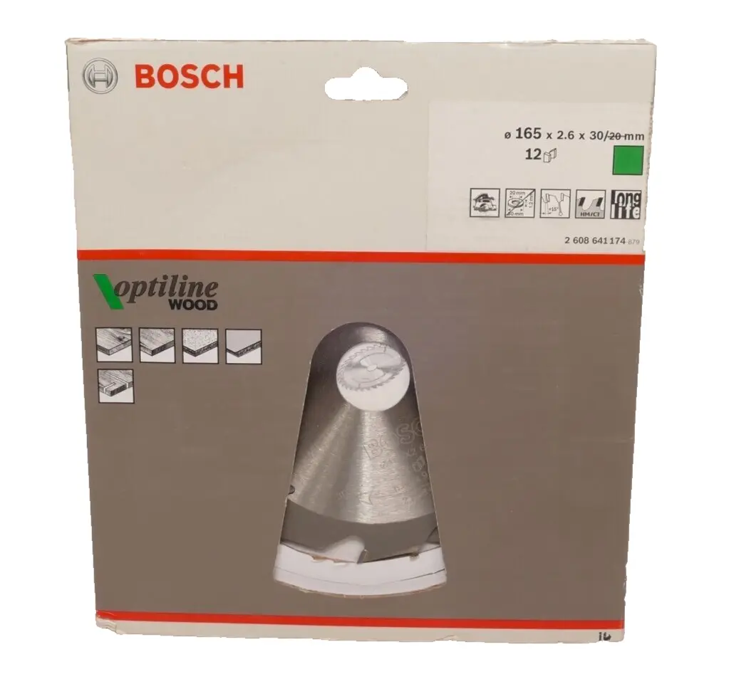 Produktfoto 1 von Bosch Kreissägeblatt Optiline Wood | Ø165x2,6x30/20mm | 2608641174-879