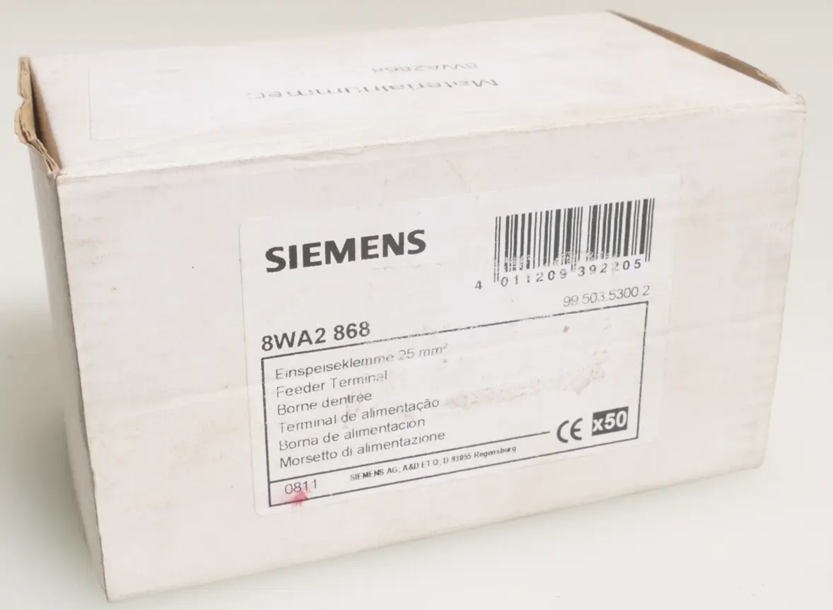 Produktfoto 1 von 50x Siemens 8WA2 868 Einspeiseklemme 25mm² 8WA2868