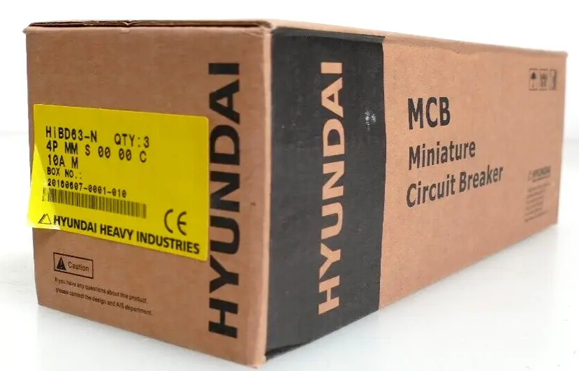 Produktfoto 1 von 3x Hyundai HiBD63-N Miniature Circuit Breaker 4P MM S 00 00 C | 10A M