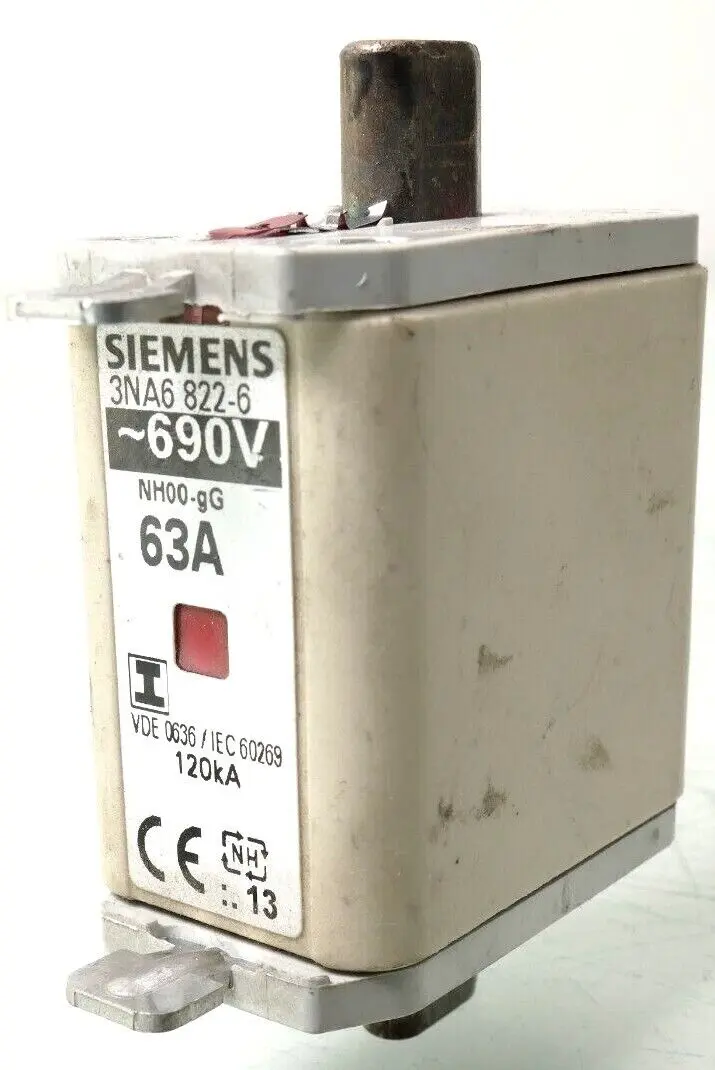 Produktfoto 1 von Siemens 3NA6 822-6 Sicherungseinsatz ~690V NH00-gG 63A 120kA | 3NA6822-6