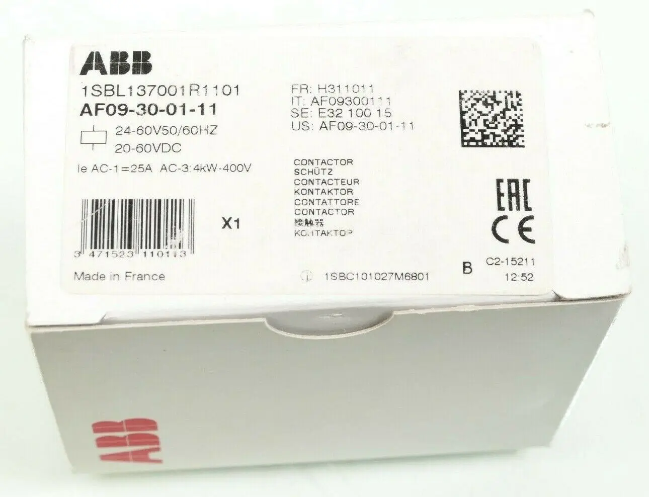 Produktfoto 1 von ABB 1SBL137001R1101 Schütz  | AF09-30-01-11