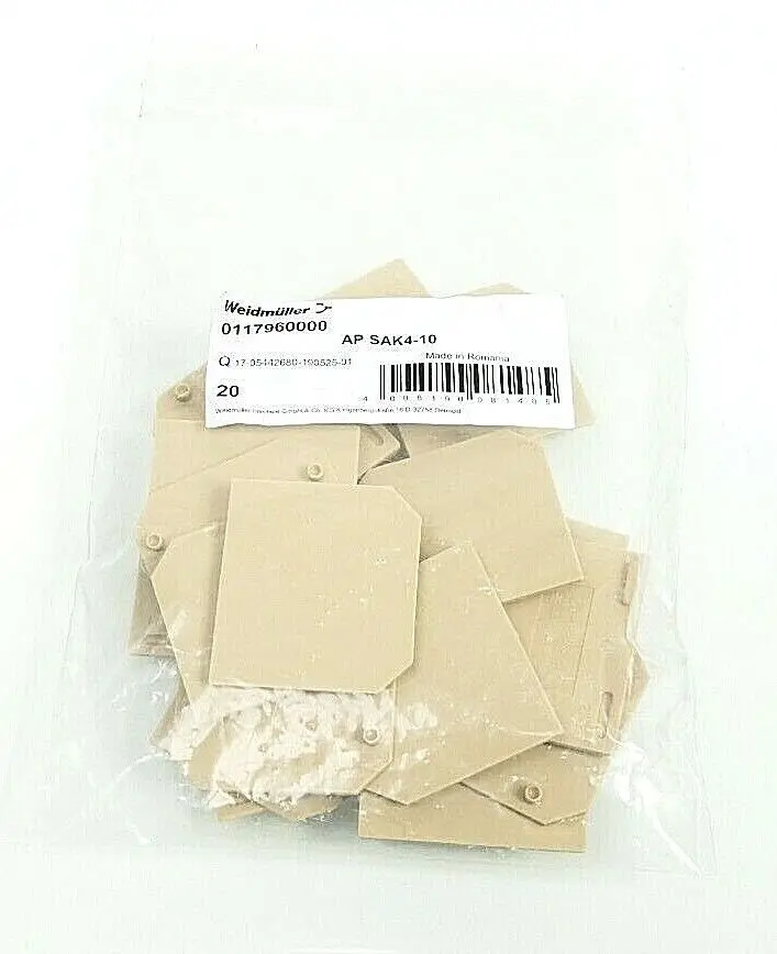 Produktfoto 1 von 20x Weidmüller Abschlussplatte AP SAK4-10 | 0117960000