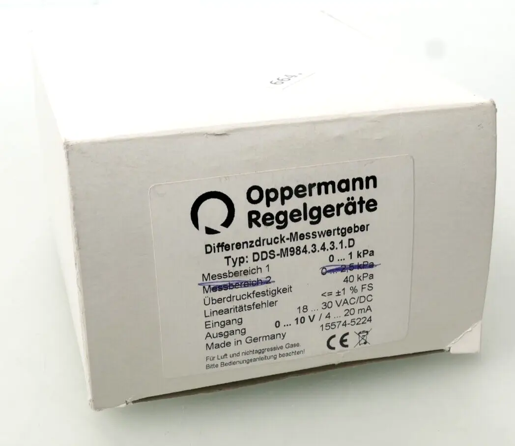 Produktfoto 1 von Oppermann Regelgeräte Differenzdruck-Messwertgeber DDS-M984.3.4.3.1.D