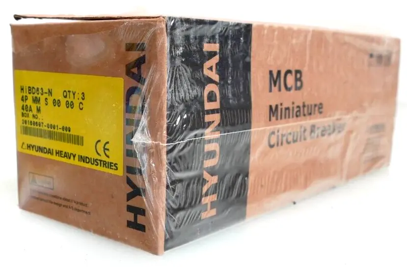 Produktfoto 1 von 3x Hyundai HiBD63-N Miniature Circuit Breaker 4P MM S 00 00 C | 40A M