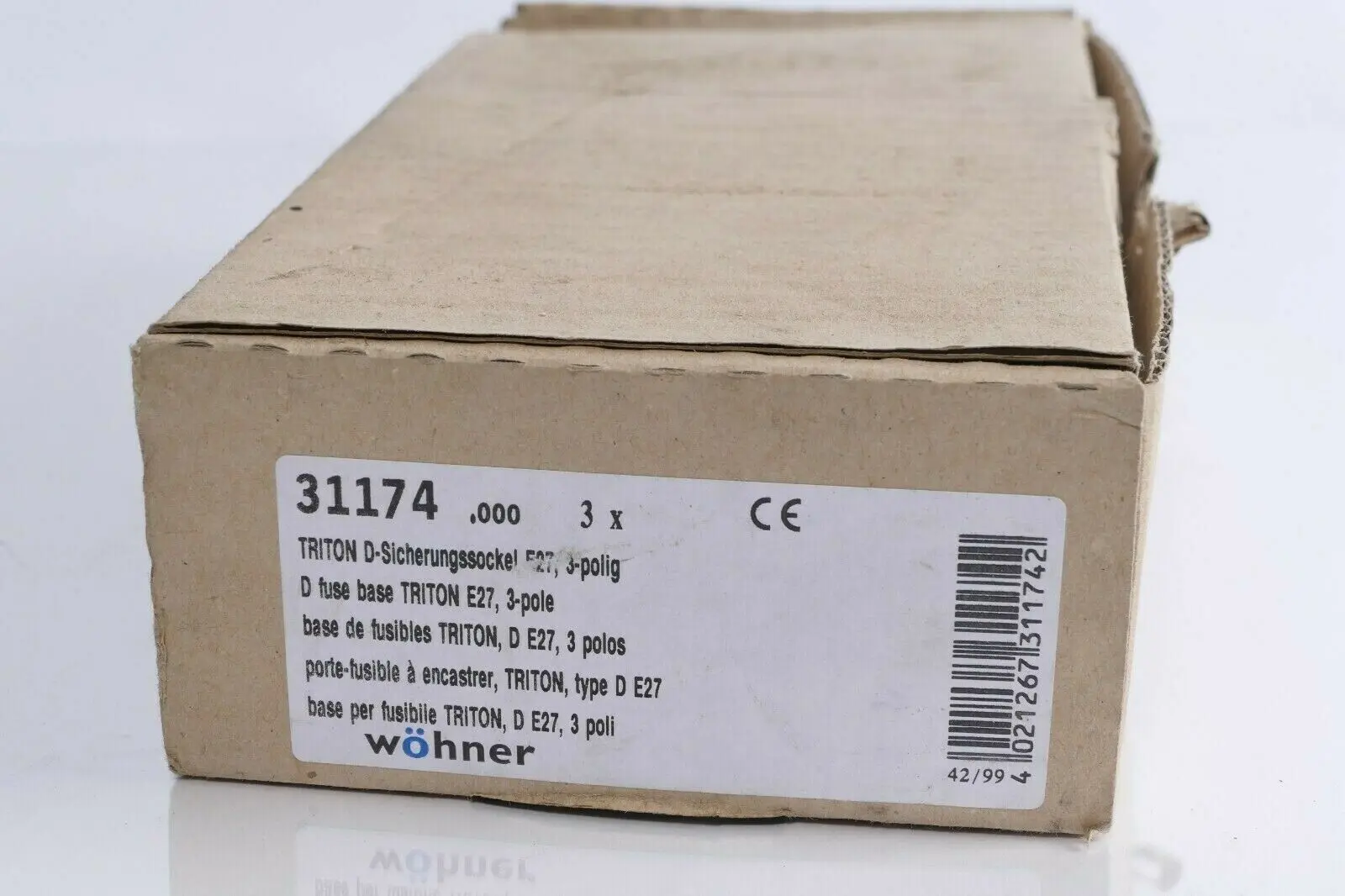 Produktfoto 1 von 3x Wöhner Triton D-Sicherungssockel E27 | 3polig 500V 25A | 31174