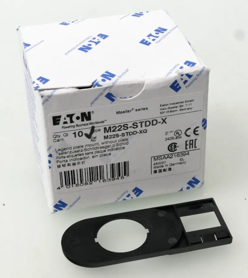 Produktfoto 1 von 10x Eaton Moeller Tastenzusatz-Schildträger M22S-STDD-X | 216394