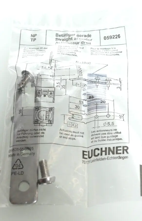 Produktfoto 1 von Euchner Betätiger gerade | 059226