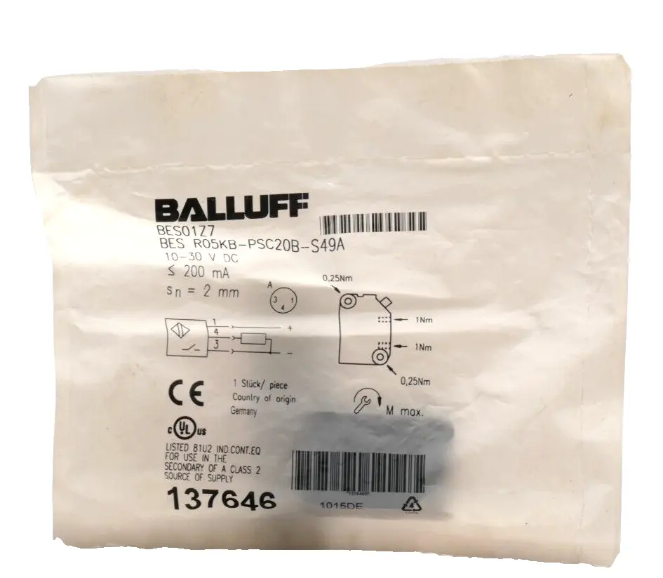 Produktfoto 1 von Balluff Induktiver Näherungsschalter BES R05KB-PSC20B-S49A | BES01Z7
