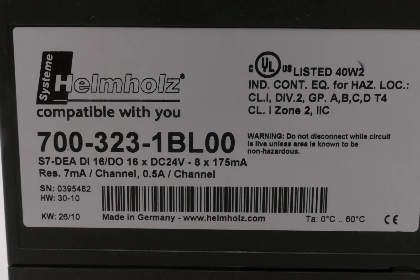 Produktfoto 1 von Helmholz Digital Modul S7-DEA DI 16/DO 16xDC24V-8x175mA | 700-323-1BL00