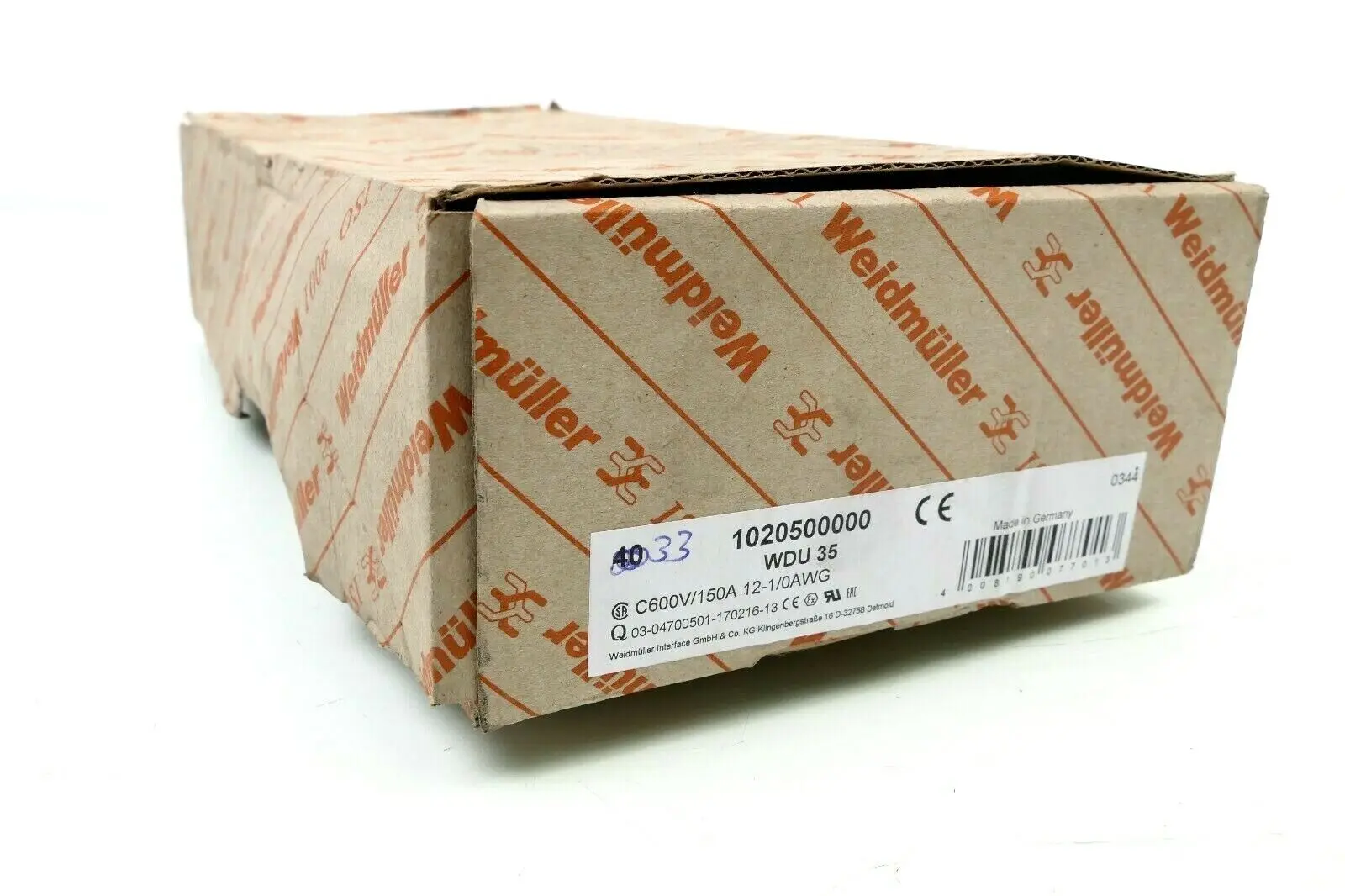 Produktfoto 1 von 33x Weidmüller Durchgangs-Reihenklemme WDU 35 | 1020500000