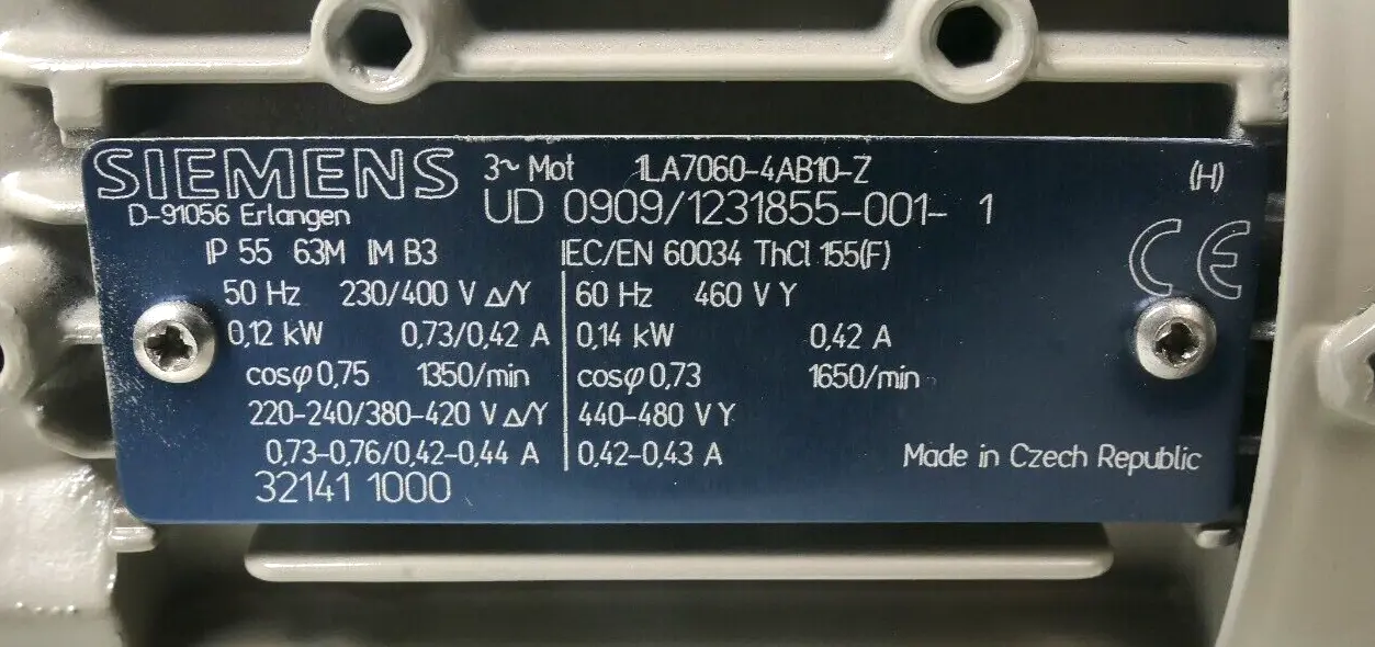 Produktfoto 1 von Siemens Niederspannungsmotor | 1LA7060-4AB10-Z + Drehgeber | 1XP8001-1/1024
