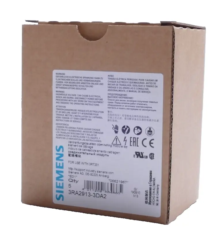 Produktfoto 1 von 5x Siemens Verdrahtungsbaustein 3RA2 913-3DA2 | E:01 | 3RA2913-3DA2