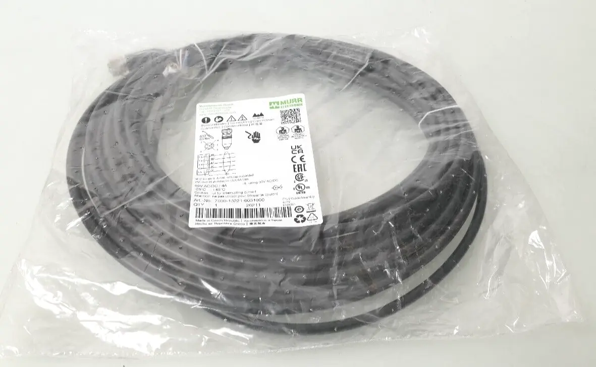 Produktfoto 1 von Murr Elektronik M12 Bu. 0° A-kod. Kabel 10m | 7000-13221-6031000