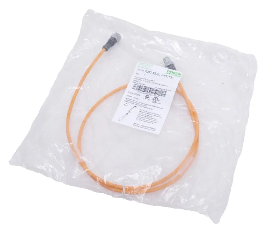 Produktfoto 1 von Murr Elektronik M12 St. 0° / M12 Bu. 0° A-kod. Kabel 1m | 7000-40021-8460100