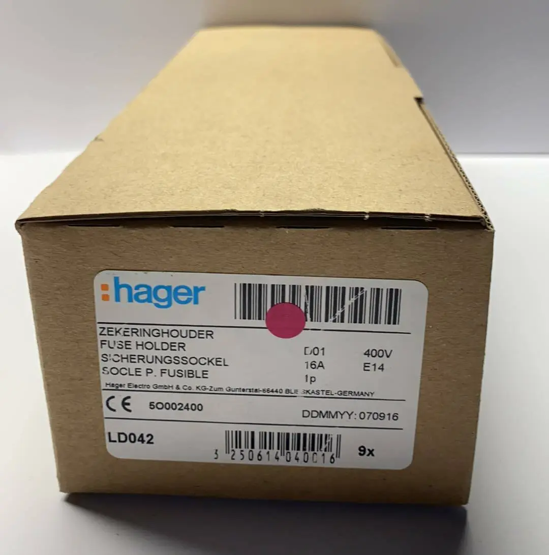 Produktfoto 1 von 9x Hager Sicherungssockel 1p D01 16A 400V | LD042