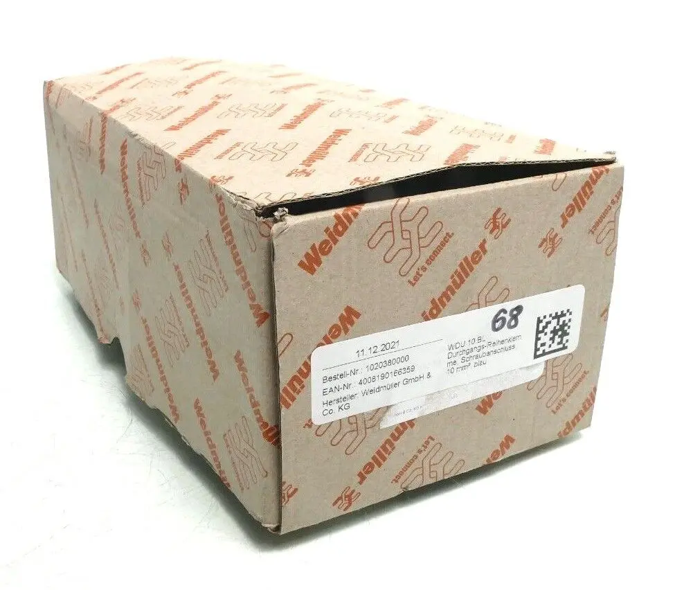 Produktfoto 1 von 68x Weidmüller Reihenklemme WDU 10 BL | 1020380000