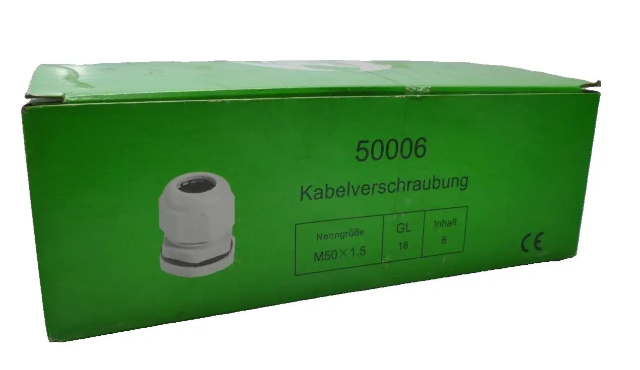 6x HP-Eco M50x1,5 Kabelverschraubung und Gegenmutter | 50006