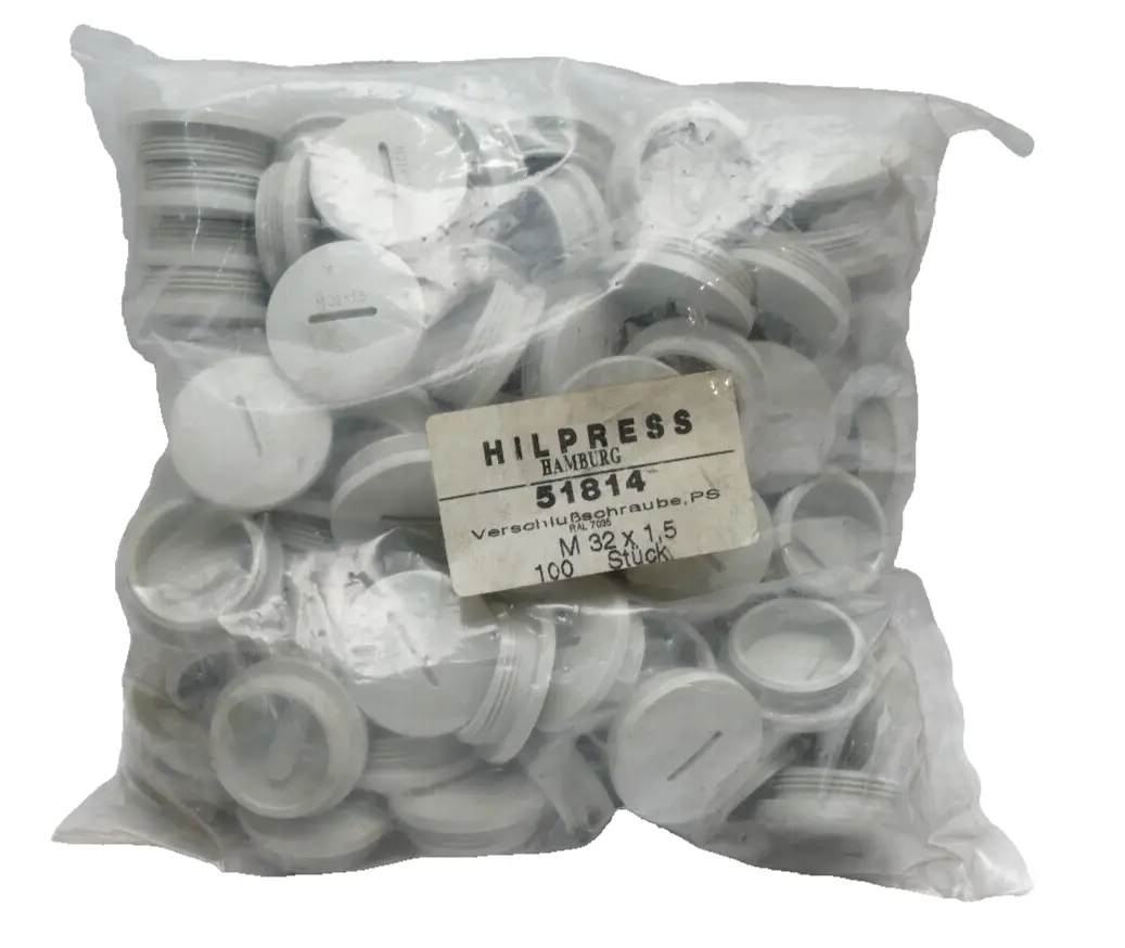 100x Hilpress Verschlußschraube 51814 | Polystyrol | Metrisch | M 32 X 1,5