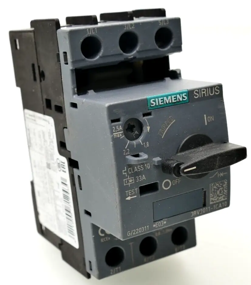 Produktfoto 1 von Siemens SIRIUS Leistungsschalter 3RV2 011-1CA10 | E:03 | 3RV2011-1CA10