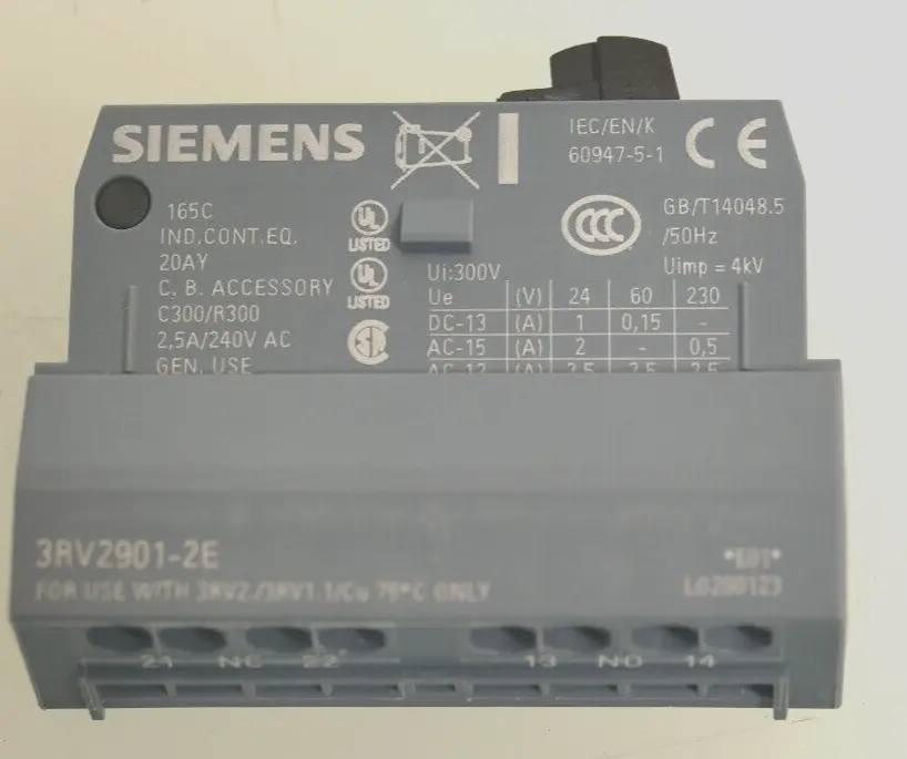 Produktfoto 1 von Siemens 3RV2 901-2E Hilfsschalter 3RV2901-2E E:01