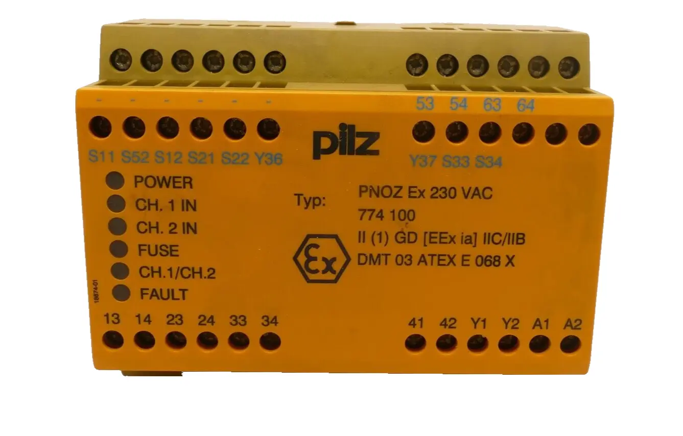 Produktfoto 1 von Pilz Sicherheitsrelais PNOZ EX 230VAC 3n/0 1n/c | 774100