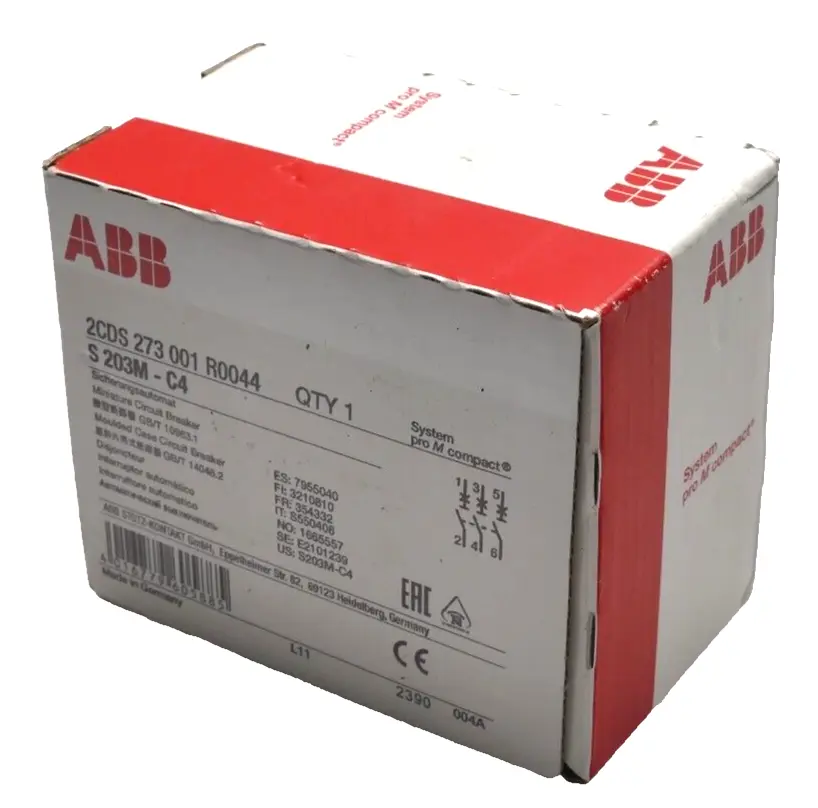 Produktfoto 1 von ABB Sicherungsautomat S 203M C4 | 2CDS273001R0044